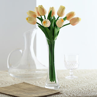 Brighten Up Your Space with 13" Yellow Real Touch Artificial Foam Tulip Flower Bouquets