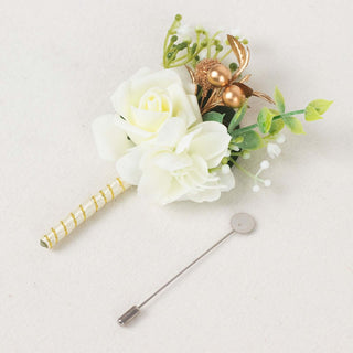 Elevate Your Style with the White Artificial Rose Boutonniere Elevate Your Style with the White Artificial Rose Boutonniere
