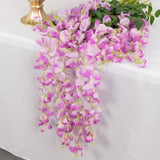 5 Pack | 44inch Lavender Lilac Artificial Silk Hanging Wisteria Flower Vines