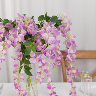 Create a Dreamy Atmosphere with Lavender Lilac Artificial Silk Hanging Wisteria Flower Vines