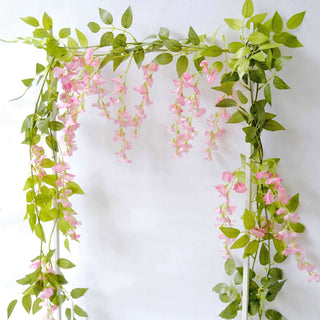 Pink Silk Wisteria Floral Garland Pink Silk Wisteria Floral Garland
