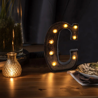 Add a Touch of Vintage Charm with the Antique Black Industrial LED Marquee Letter