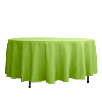 108" Apple Green Seamless Polyester Round Tablecloth