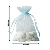 10 Pack | 4x6inch Baby Blue Organza Drawstring Wedding Party Favor Gift Bags - Clearance SALE