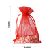 10 Pack | 6x9inches Red Organza Drawstring Wedding Party Favor Gift Bags
