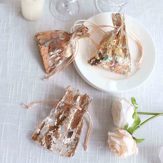 Versatile and Stylish Metallic Rose Gold Favor Bags Versatile and Stylish Metallic Rose Gold Favor Bags
