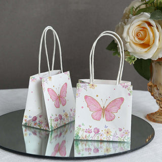 <span>Adorable White Pink Glitter Butterfly & Floral Print Paper Gift Bags</span> <span>Adorable White Pink Glitter Butterfly & Floral Print Paper Gift Bags</span>