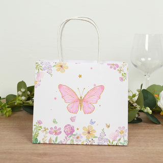 <strong>Whimsical Pink Glitter Butterfly Paper Gift Bags</strong> <strong>Whimsical Pink Glitter Butterfly Paper Gift Bags</strong>
