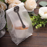 50 Pack Clear Black Dotted Plastic Goodie Gift Bags with Thank You Paper Stickers
