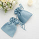 12 Pack 5"x7" Dusty Blue Satin Drawstring Wedding Party Favor Gift Bags