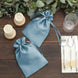 12 Pack 6x9inch Dusty Blue Satin Wedding Party Favor Bags, Drawstring Pouch Gift Bags