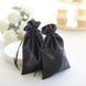 12 Pack | 6inch x 9inch Black Satin Drawstring Wedding Party Favor Gift Bags