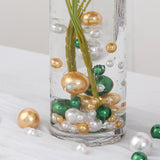 200Pcs Assorted Green, Gold and White Lustrous Faux Pearl Beads Vase Fillers