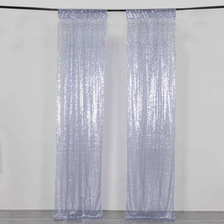 Elevate Your Event Decor with Dusty Blue Sequin Mesh Backdrop Drapery Panels Elevate Your Event Decor with Dusty Blue Sequin Mesh Backdrop Drapery Panels