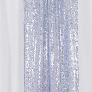 Transform Your Event with Dusty Blue Seamless Glitter Mesh Curtains Transform Your Event with Dusty Blue Seamless Glitter Mesh Curtains