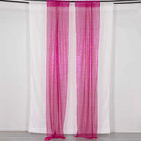 2 Pack Fuchsia Sequin Event Curtain Drapes with Rod Pockets, Seamless Backdrop Event Panels