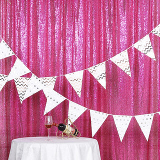 Elevate Your Event Decor with the 8ftx8ft Fuchsia Sequin Event Background Drape