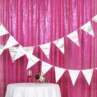 Elevate Your Event Decor with the 8ftx8ft Fuchsia Sequin Event Background Drape Elevate Your Event Decor with the 8ftx8ft Fuchsia Sequin Event Background Drape
