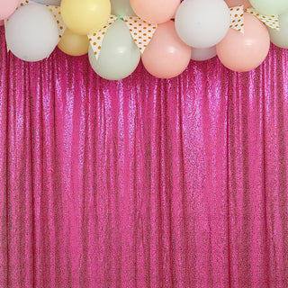 Add Sparkle and Elegance to Your Event with the 8ftx8ft Fuchsia Sequin Event Background Drape