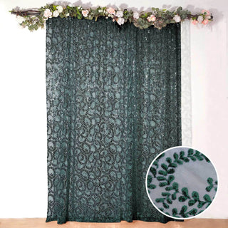 Elevate Your Event with the 8ftx8ft Hunter Emerald Green Embroider Sequin Backdrop Curtain Elevate Your Event with the 8ftx8ft Hunter Emerald Green Embroider Sequin Backdrop Curtain