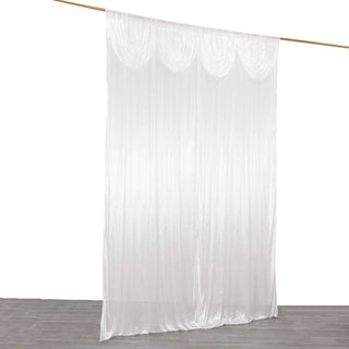 Versatile and Luxurious: The White Double Drape Pleated Satin Drapery Panel Versatile and Luxurious: The White Double Drape Pleated Satin Drapery Panel