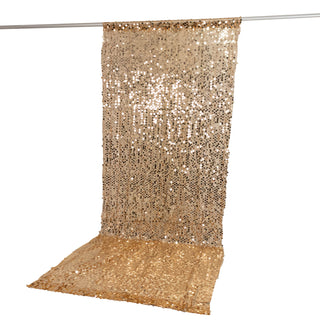 Gold sequin backdrop curtain for events and photo booth display