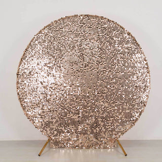 <strong>Fitted Rose Gold Big Payette Sequin Arbor Cover</strong> <strong>Fitted Rose Gold Big Payette Sequin Arbor Cover</strong>