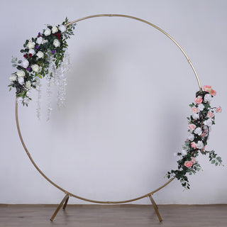 7.5ft Heavy Duty Gold Metal Round Wedding Arch Photo Backdrop Stand 7.5ft Heavy Duty Gold Metal Round Wedding Arch Photo Backdrop Stand