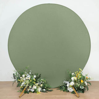 <strong>Elevate Your Event with the Dusty Sage Green Round Spandex Fit Wedding Backdrop Stand Cover</strong> <strong>Elevate Your Event with the Dusty Sage Green Round Spandex Fit Wedding Backdrop Stand Cover</strong>