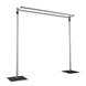 Adjustable Pipe and Drape Backdrop Stand with Double Cross Bars, Silver Aluminum Frame
