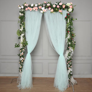 Light Blue Dual Sided Sheer Tulle Backdrop Curtain Panel - Add Elegance to Your Event Decor Light Blue Dual Sided Sheer Tulle Backdrop Curtain Panel - Add Elegance to Your Event Decor