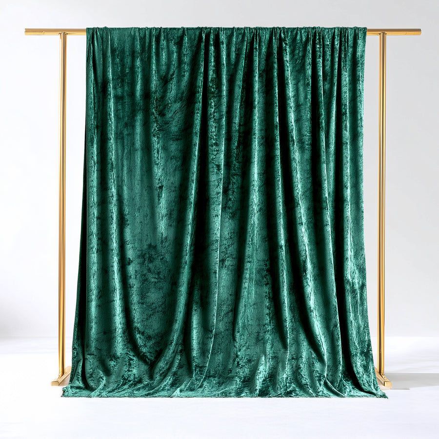 Hunter Emerald Green Crushed Velvet Backdrop Curtain – 5ft x 10ft Event Drape