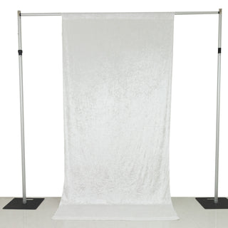 White backdrop curtain on a metal frame for photography