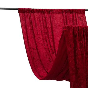 5ftx12ft Red Premium Smooth Velvet Event Curtain Drapes, Privacy Backdrop Event Panel with Rod Pocket