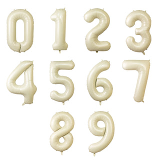 Creamy balloon numbers 0 to 9 in a studio-style isolation shot.
