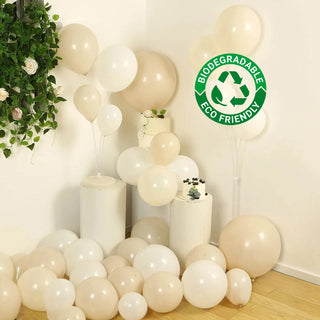 Biodegradable eco-friendly balloons in neutral tones for celebrations. #whtbkgd