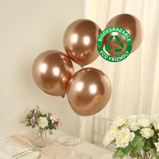 Chrome Rose Gold Biodegradable Latex Balloons – A Sustainable Party Essential Chrome Rose Gold Biodegradable Latex Balloons – A Sustainable Party Essential