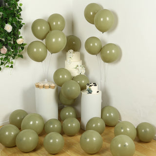 Thick Matte Pastel Olive Green Biodegradable Balloons Thick Matte Pastel Olive Green Biodegradable Balloons
