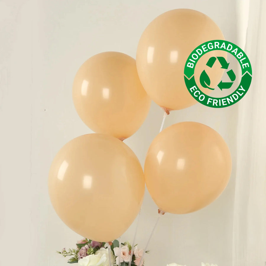 Peach biodegradable balloons for eco-friendly celebrations