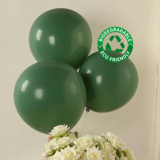 Green biodegradable balloons with eco-friendly label