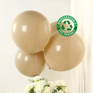 Biodegradable eco-friendly balloons in beige color, perfect for celebrations.
