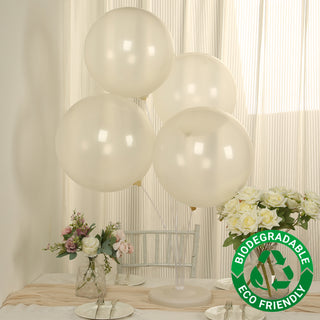 Biodegradable eco-friendly balloons in a stylish party setting.