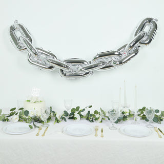 Silver Jumbo Chain Link Balloons for A Bold Statement Silver Jumbo Chain Link Balloons for A Bold Statement