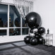 4-Pack Metallic Black Sphere Balloons, 39" Orbz Mylar Balloons Helium or Air-Filled Party Supplies