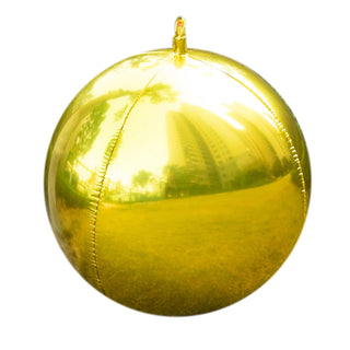Shiny golden ball with reflective surface against a white background #whtbkgd