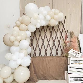 Create a Haven of Refined Simplicity: White and Beige Latex Balloon Arch Kit