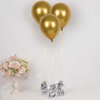 Create a Memorable Celebration with Metallic Silver Foil Tassel Party Balloon Weights Create a Memorable Celebration with Metallic Silver Foil Tassel Party Balloon Weights