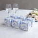 25 Pack White Blue Chinoiserie Floral Print Paper Favor Boxes, Cardstock Candy Gift Box