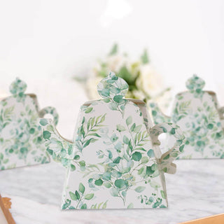 Eucalyptus Greenery Mini Teapot Party Favor Boxes - Enhance Your Tea Time Celebrations Eucalyptus Greenery Mini Teapot Party Favor Boxes - Enhance Your Tea Time Celebrations
