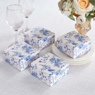 Elevate Your Party Favors with White Blue French Toile Pattern Paper Favor Boxes Elevate Your Party Favors with White Blue French Toile Pattern Paper Favor Boxes